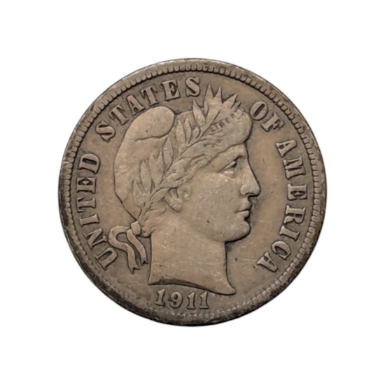 1911 Silver Barber Dime
