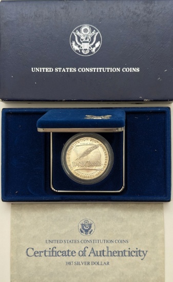 US Mint 1987 Silver Constitution Dollar w/ COA