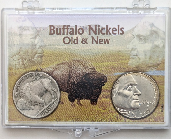 Buffalo Nickels Old & New Set 1936-S & 2005-P