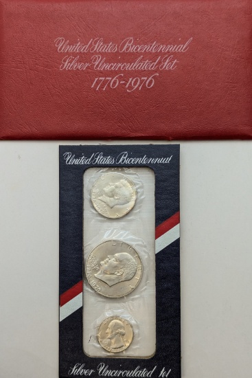 US 1976 Bicentennial Silver Uncirculated 3-Coin Set