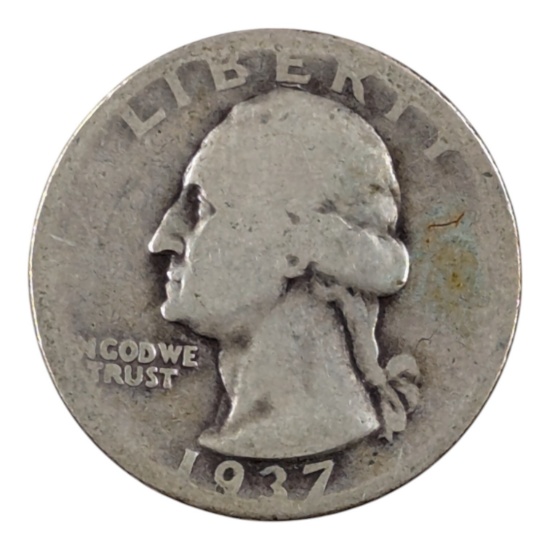 1937 Silver Washington Quarter