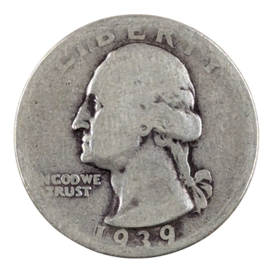 1939 Silver Washington Quarter