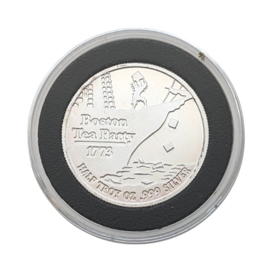 1/2 oz Fine .999 Silver Round - Boston Tea Party