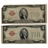 Lot of 2 - 1928 $2 Note - Red Seal
