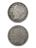 Lot of 2 Liberty V Nickels - 1903, 1904