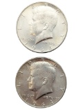 Lot of 2 Silver 1964 John F Kennedy Half Dollars