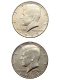 Lot of 2 Silver John F Kennedy Half Dollars - Both 1968-D
