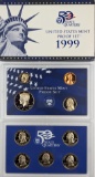 1999 US Mint Proof Set w/ COA