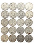 Lot of 20 Silver Franklin Half Dollars - 1951(4), 1952