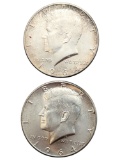 Lot of 2 Silver 1964 John F Kennedy Half Dollars