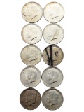 Lot of 10 Silver 1964 John F Kennedy Half Dollars