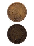 Lot of 2 Indian Head Cents - 1895, 1896