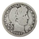 1907 Silver Barber Quarter