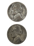 Lot of 2 - 1943-S Silver War Nickels