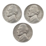 Lot of 3 Jefferson Nickels - 1946-1948