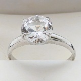Sterling Silver Solitaire Ladies Ring