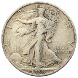 1938 Silver Walking Liberty Half Dollar