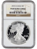 NGC 2010-W PF69 American Silver Eagle Dollar - Proof Ultra Cameo