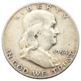 1954 Silver Franklin Half Dollar