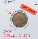 ERROR 1968 Lincoln Cent - Collar Clash error