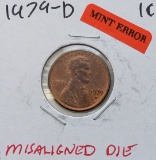 ERROR 1979-D Lincoln Cent - Misaligned Die error