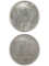 Lot of 2 Silver Peace Dollars - 1922, 1923