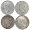 Lot of 4 Silver Peace Dollars - 1922-1923