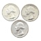Lot of 3 Silver Washington Quarters - 1964(2), 1964-D