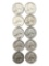Lot of 10 Silver Washington Quarters - 1960-1964
