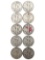 Lot of 10 Silver Walking Liberty Half Dollars - 1945 P/D/S