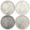Lot of 4 Morgan Silver Dollars - 1880-1892