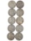 Lot of 10 Silver Franklin Half Dollars - 1951 P/D/S