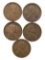 Lot of 5 Lincoln Wheat Cents - 1924-1929