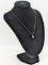 Sterling Silver Blue Enamel Miraculous Medal Ladies Necklace