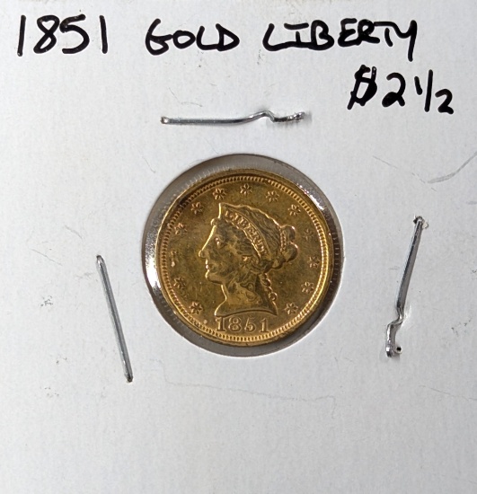 FEATURE 1851 Liberty Head $2.50 Gold Coin