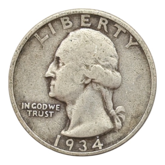 1934 Silver Washington Quarter