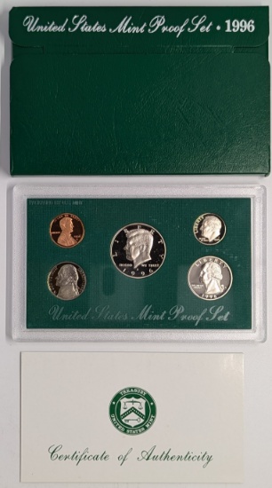 1996 US Mint Proof Set w/ COA