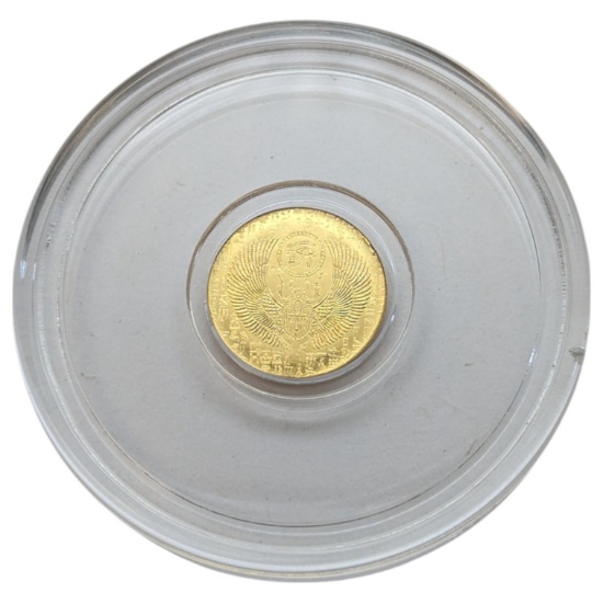 1/200th Ounce Fine .999 Gold Round - Egyptian