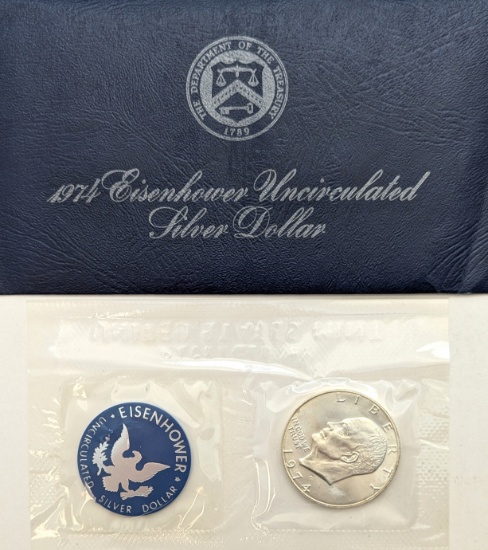 1974-S Eisenhower " Ike" Uncirculated Silver Dollar 1 of 2