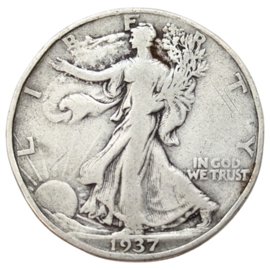 1937 Silver Walking Liberty Half Dollar