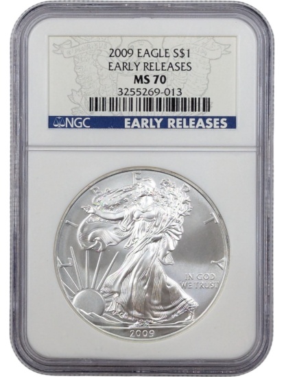 NGC 2009 MS70 American Silver Eagle Dollar - Early Release