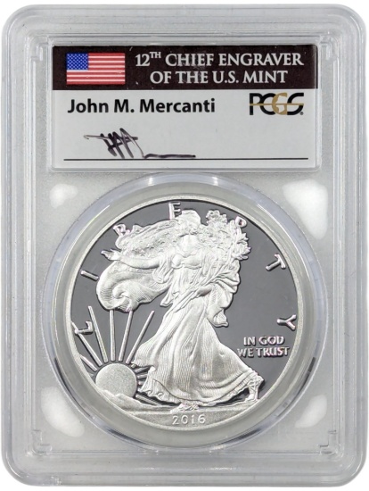 PCGS 2015-W PR70 DCAM American Silver Eagle Dollar - First Day Issue - 12th Chief Engraver