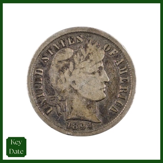 1894 Silver Barber Dime - KEY DATE