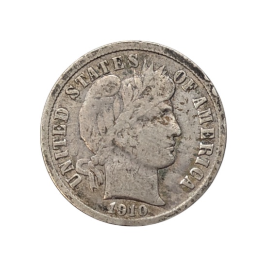 1910-S Silver Barber Dime