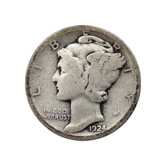 1924 Silver Mercury Dime