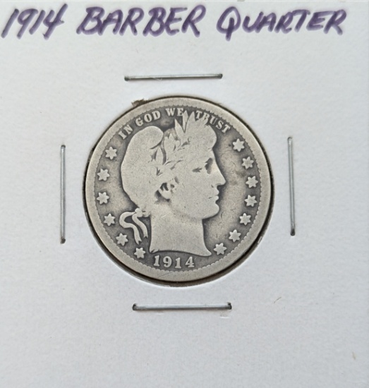 1914 Silver Barber Quarter