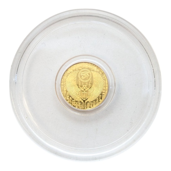 1/200th Ounce Fine .999 Gold Round - Egyptian