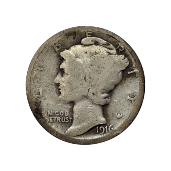 1916-S Silver Mercury Dime