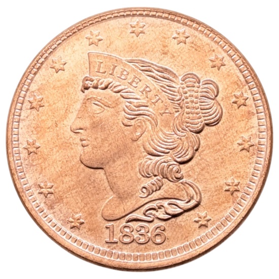 1 Ounce Fine .999 Copper Round - Liberty