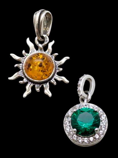 Lot of 2 Sterling Silver Pendants